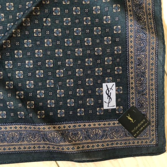 New in box Yves Saint Laurent YSL Pocket Square Handkerchief Scarf Vintage - Picture 2 of 4